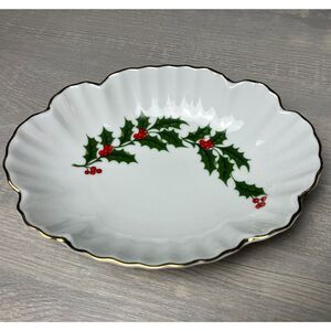 Kashima Christmas Holly candy dish